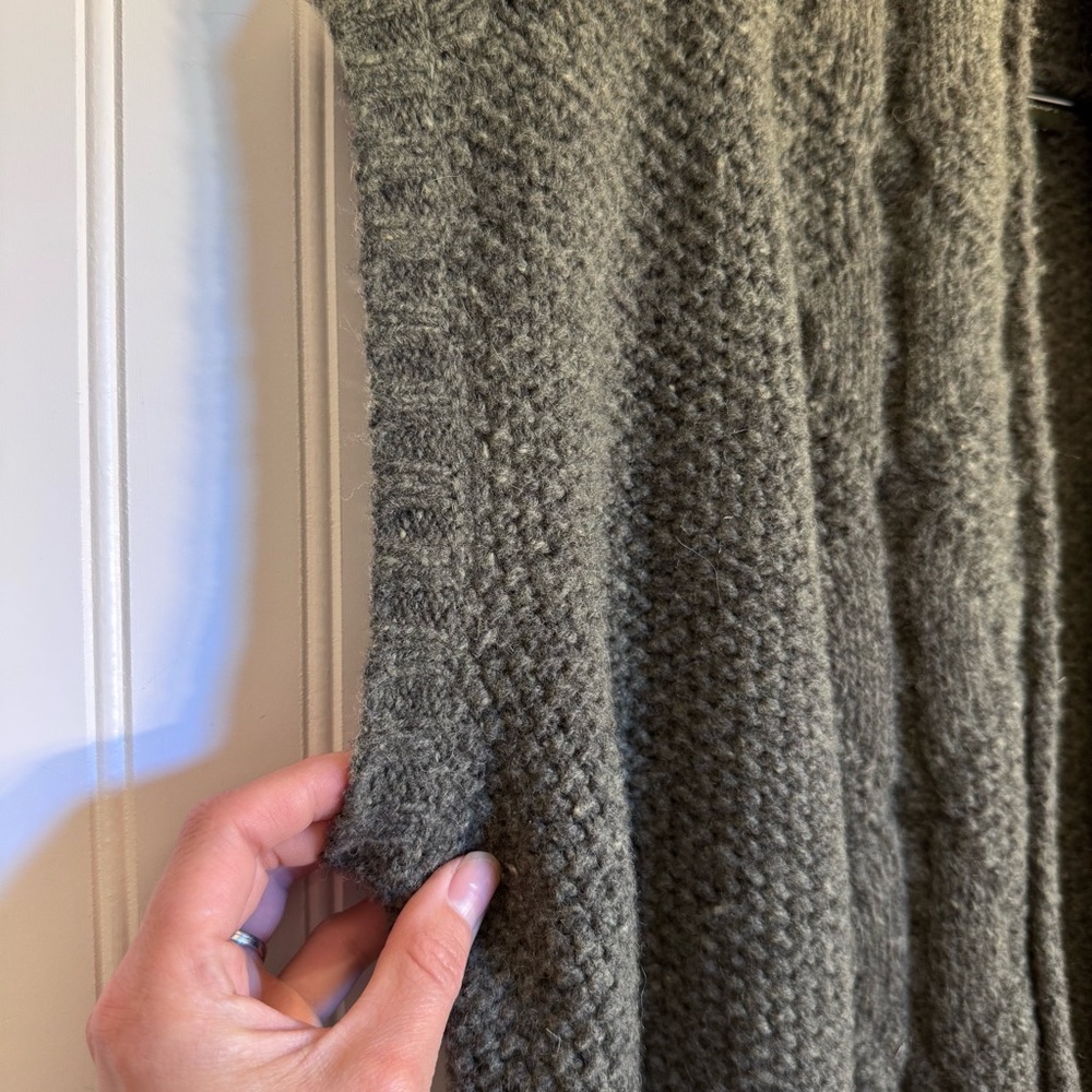 Eddie Bauer Wool Gray Knit Sleeveless Open Cardigan Sweater With Pockets Size M - Picture 5 of 12